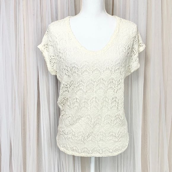 Zara Tops - Zara Trafaluc cream knit short sleeve top